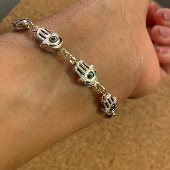 Evil  Eye Sterling Silver Hamsa - Picture 6 of 6